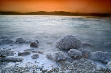 sunrise over the dead sea