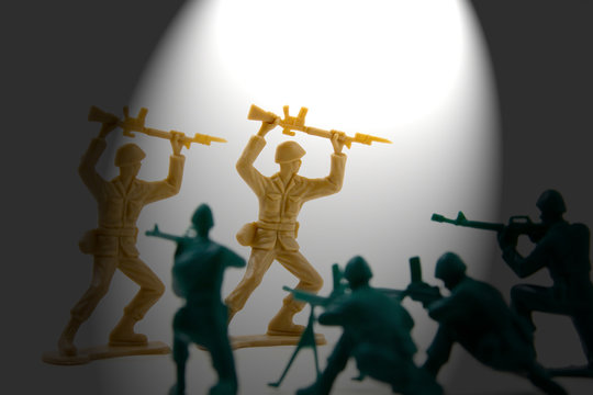 Surrender - Under the Spotlight Concept Shot of Plastic Soldiers