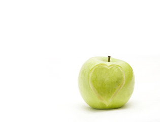 Apple with heart card