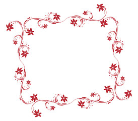 abstract frame with floral and lots of leaves