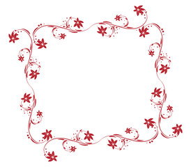 abstract frame with floral and lots of leaves