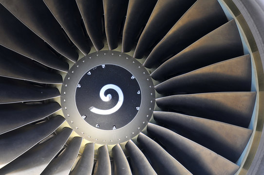 Jet engine of commercial airliner