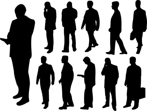 business man silhouette collection - vector
