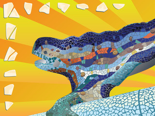 Fototapeta premium Gaudi_lizard_mosaic