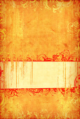 Vintage wallpaper with grungy copy-space