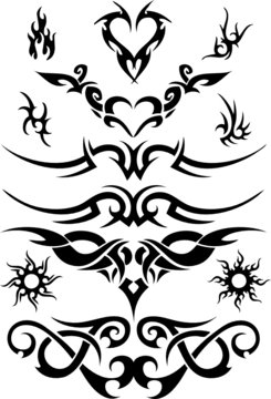 tattoo design set, vector