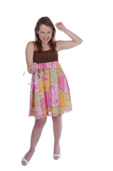 Model Frau Mädchen Fräulein Mode Sonnenbrille lacht