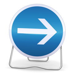 Obligation de tourner à droite avant le panneau (ombre)