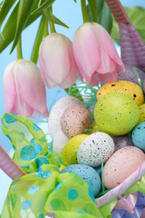 Basket of easter eggs