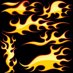 Glass Flames Symbols - colored illustration