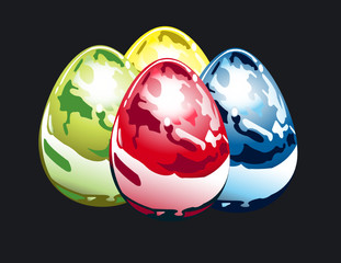 Easter metallic eggs