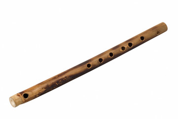 Indian flute, wooden handmade musical instrument