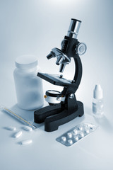 Microscope and pills