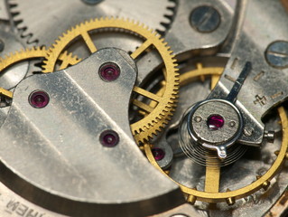 Detail view of clock pendulum