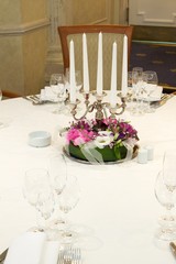 Set-out table with candles