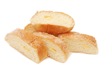 sweet bun on white background