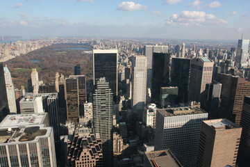 New York City, Areal view to Upper Eastside and Central Park in background, USA