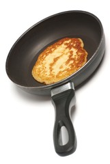 Pancake cooking in a pan