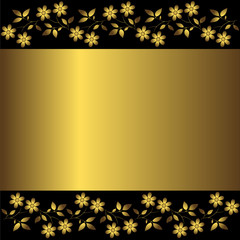 Black and golden vintage floral background (vector)