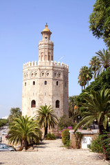 Fototapeta na wymiar Torre del Oro (Złota Wieża) w Sewilla, Hiszpania