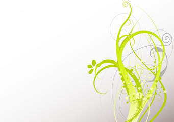 verdure floral fond gris