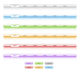 Set of vector navigation templates. Different colors. Easy to ed