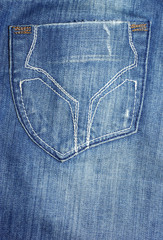 Blue jeans with pocket as backdrop or background.