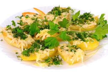 roasted potatoes on plate