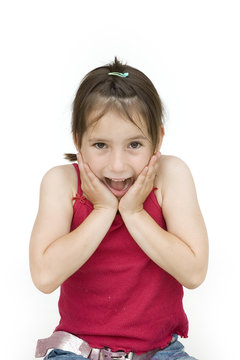 young girl surprised