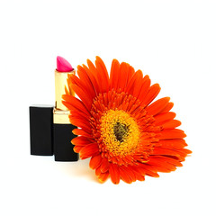 Woman lipstick and flower