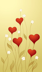 Plakat Retro background with hearts