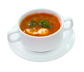 soup with picked cucumbers