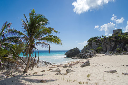 Mayan ruins and exotic beach