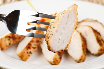 Grilled turkey fillet with vegetables