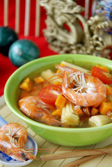 Sopa de camarones.
