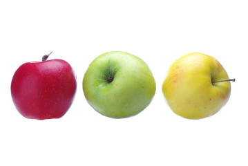 Multicolor apples row