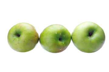 Green apples row
