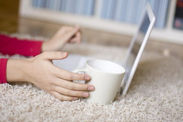 Young woman using laptop computer