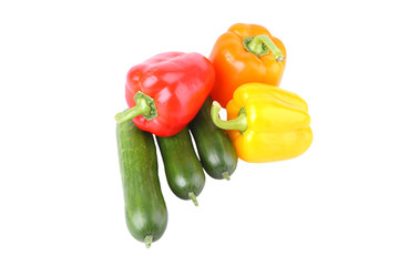 sweet peppers and cucumber