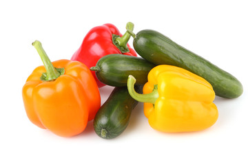 sweet peppers and cucumber