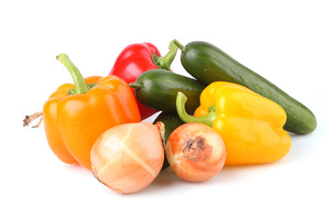 sweet peppers and cucumber