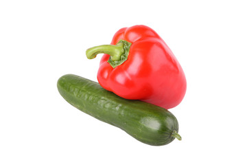 sweet peppers and cucumber