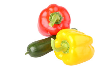 sweet peppers and cucumber