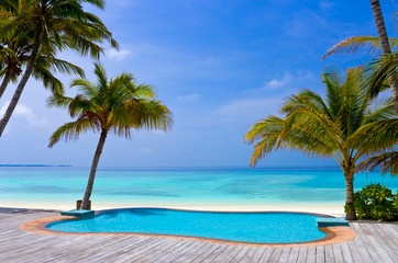 Pool on a tropical beach