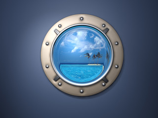 Porthole and island