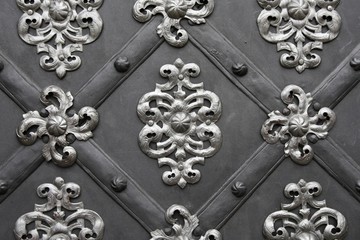 acient metallic door (gate) with floral pattern