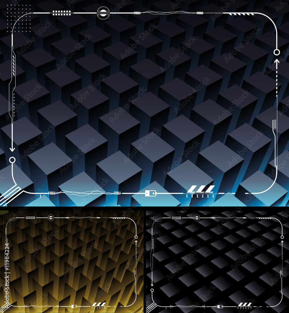 Aufkleber electronic frame and structure technology background.