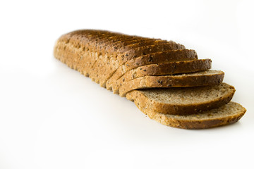A whole bread in slices