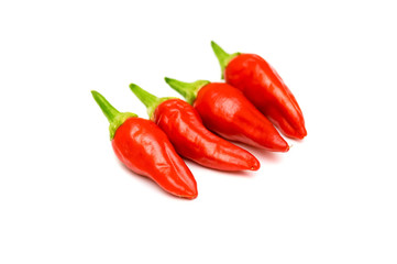 isolated red hot chilli peppers