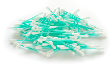 Cotton sticks isolated on white